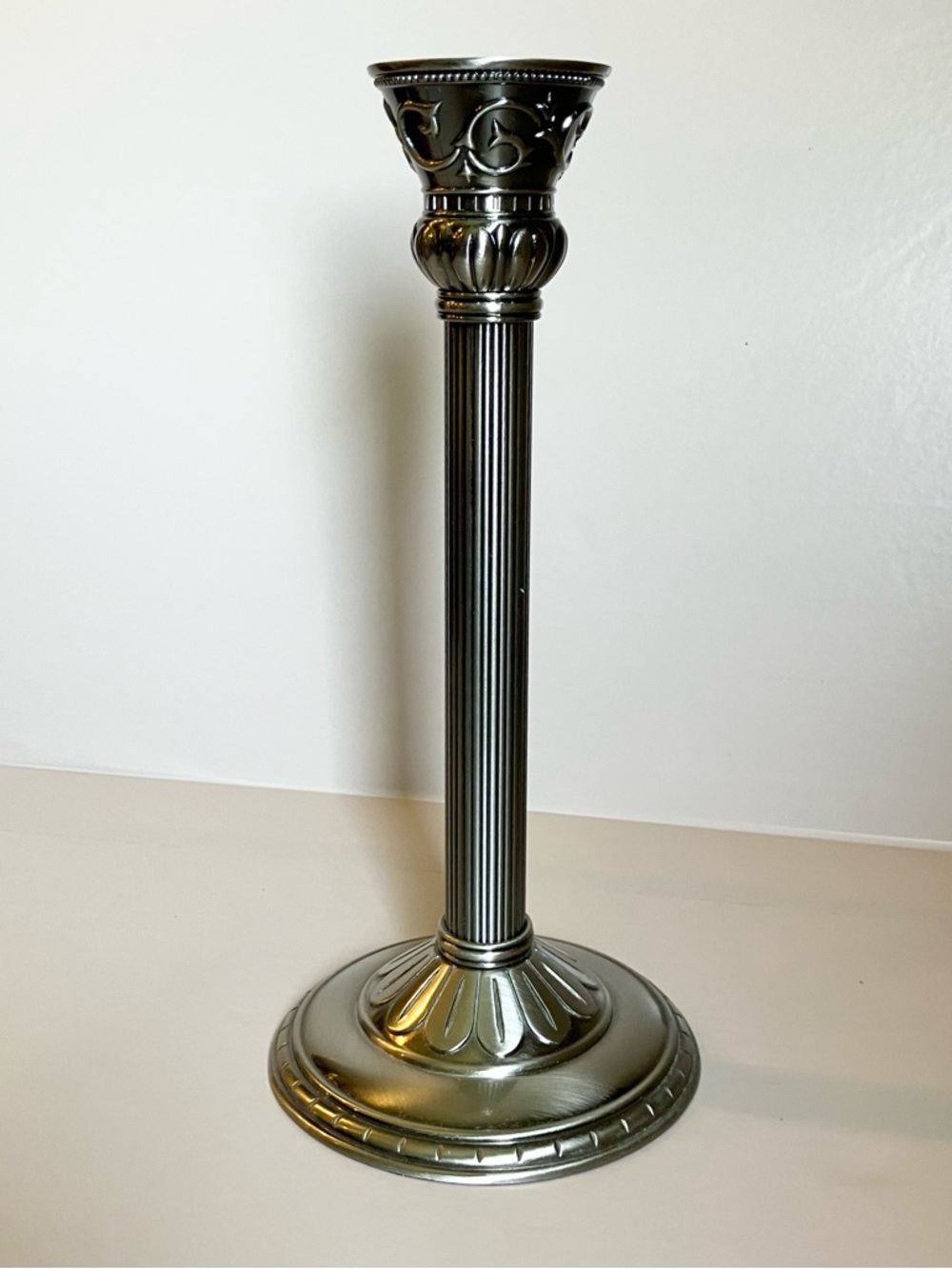 VTG PartyLite Classic‎ Creations satin silver taper candle holder *RETIRED*